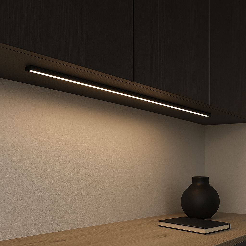 Perfil Para Sobreponer De 3 Metros En Aluminio Negro